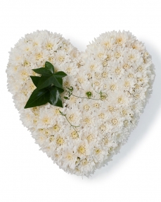 Funeral heart with chrysanthemum